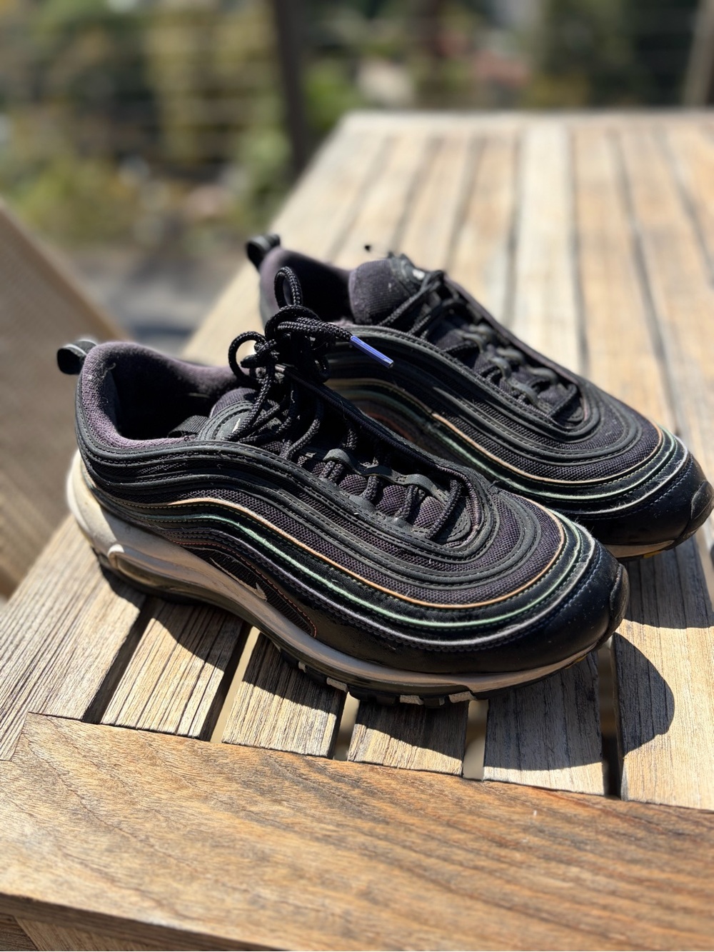 Nike Black Multicolor-Trim Air Max 97 Athletic Shoes